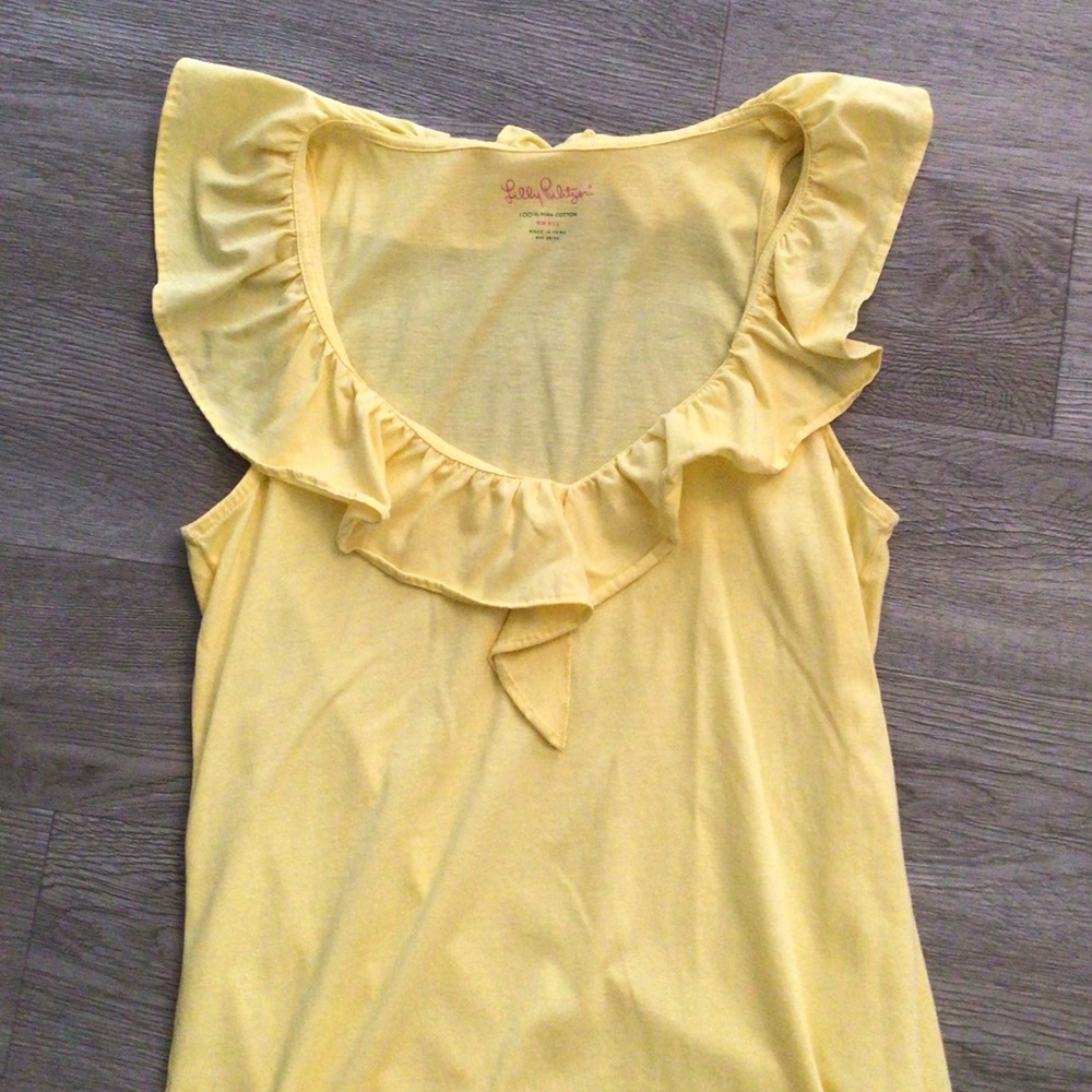 Lilly Pulitzer Yellow Ruffle Tank